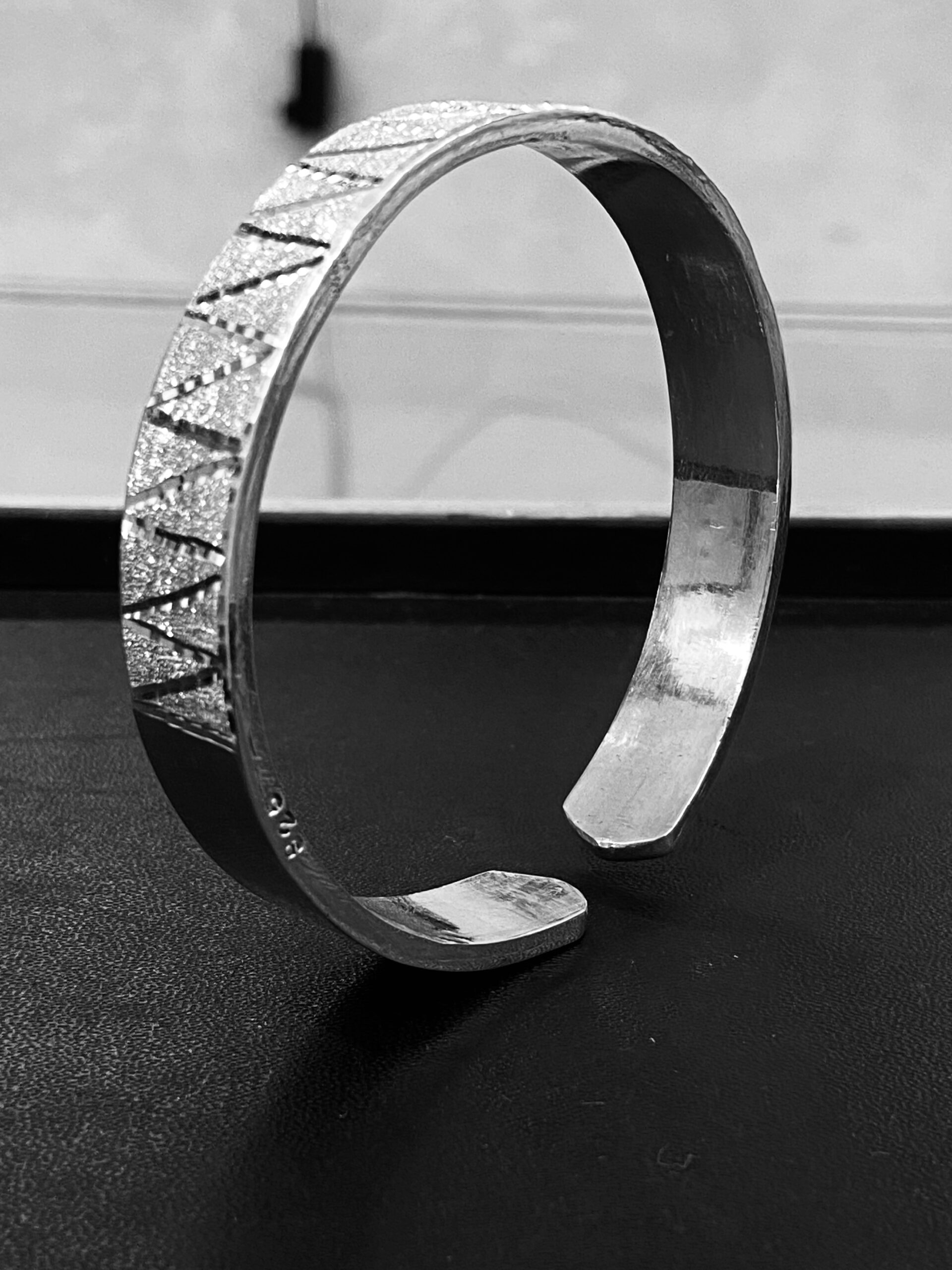 Diamond Embedded Silver Kada Bracelet With Criss Cross Design - Your Mini  Store